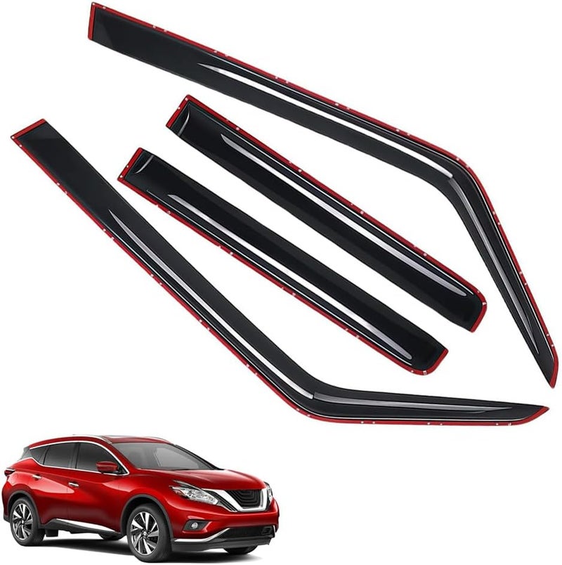 LONGKEES in-Channel Window Visors Rain Guards FIT Nissan Rogue 2014-2020 SUV (2014-2020) – 4-Piece in-Channel Dark-Smoke Polycarbonate Vent Deflectors - Image 1